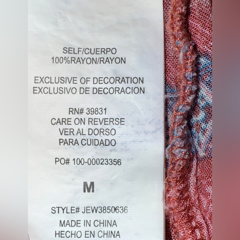 Jolt Boho Paisley Off Shoulder Blouse, Size Medium - Picture 4 of 4